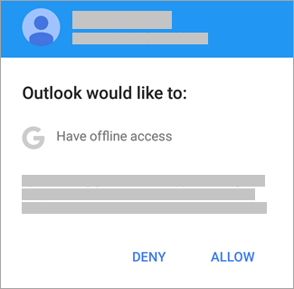 Tap Allow to give Outlook offline access.